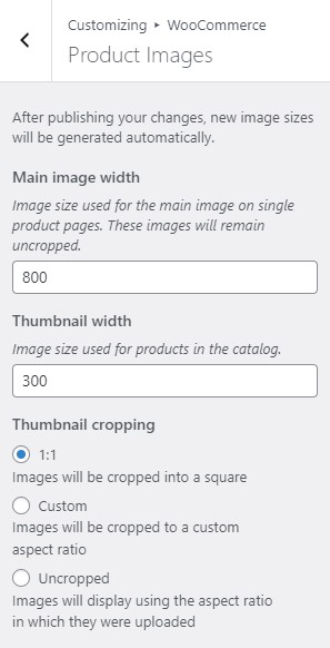 thumbnail cropping woocommerce